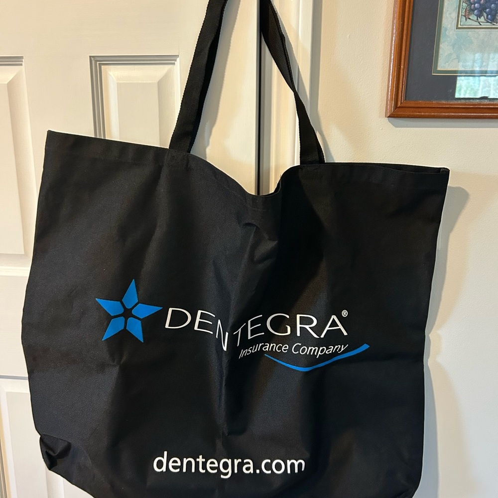 NWOT Dentegra Black Tote Bag with Blue Logo